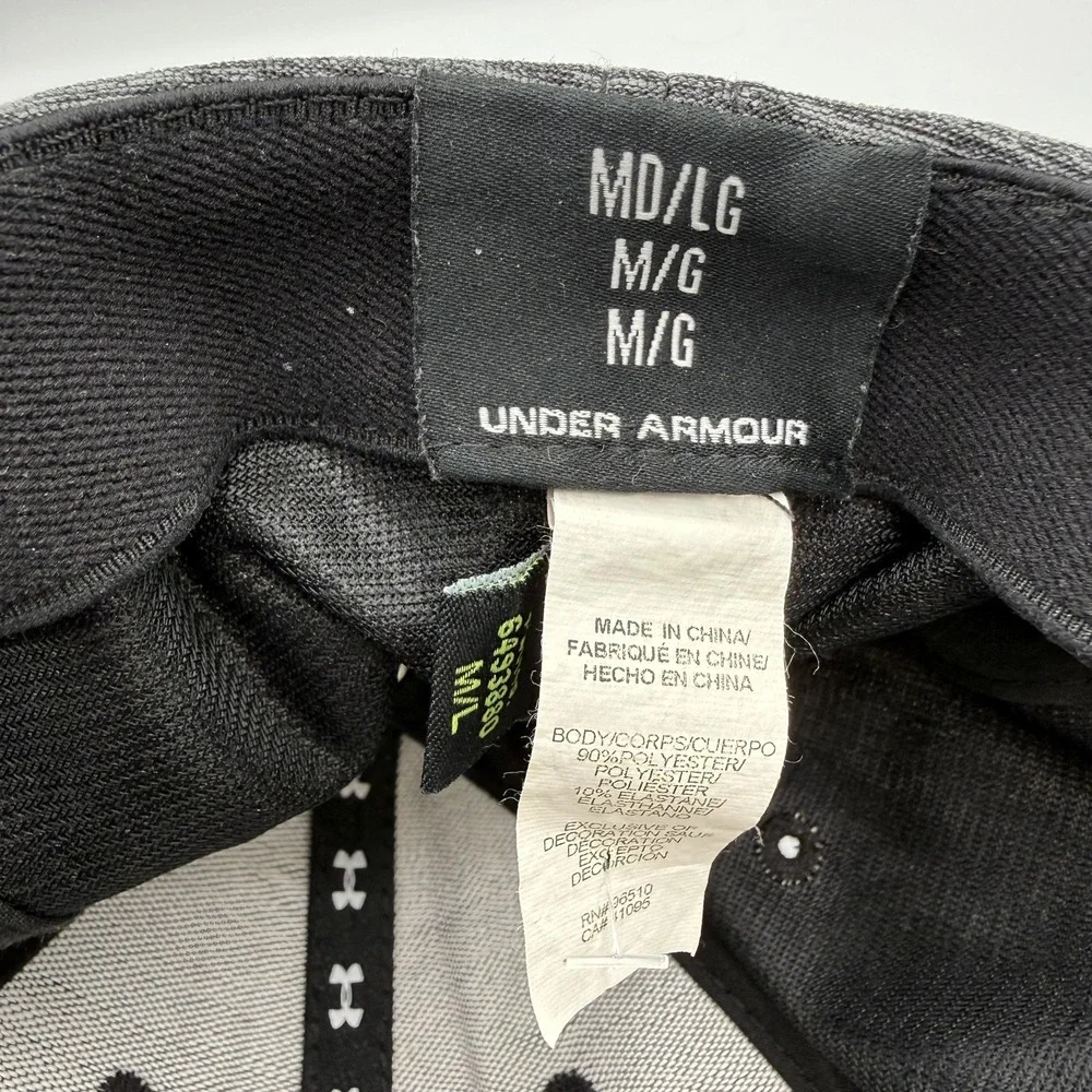 Under Armour Hat Cap Fitted Mens M/Large Gray Heathered Stretch‎ Baseball Sports